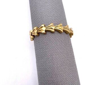 J.Crew Shell Style Chunky Stretch Cord Bracelet Gold Tone